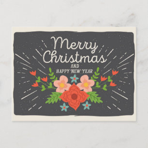 Carte postale rustique Noël et Nouvel An