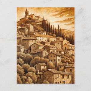 Carte Postale Rustique Nostalgie Toscane Européenne de Colline V