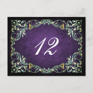 Carte Postale Rustique Regal Ornemental Purple Et Mariage Or