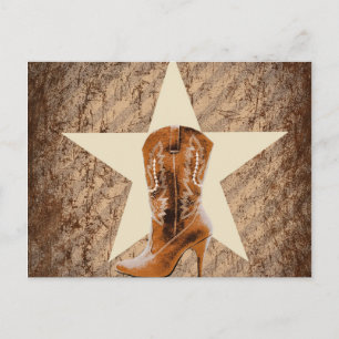 Carte Postale rustique texas étoile lone western pays cowgirl
