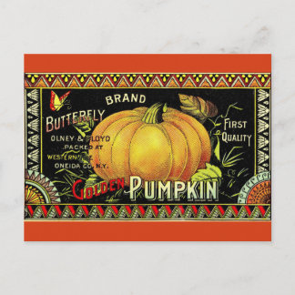 Carte Postale Rustique Vintage Automne Citrouille Décor Automne