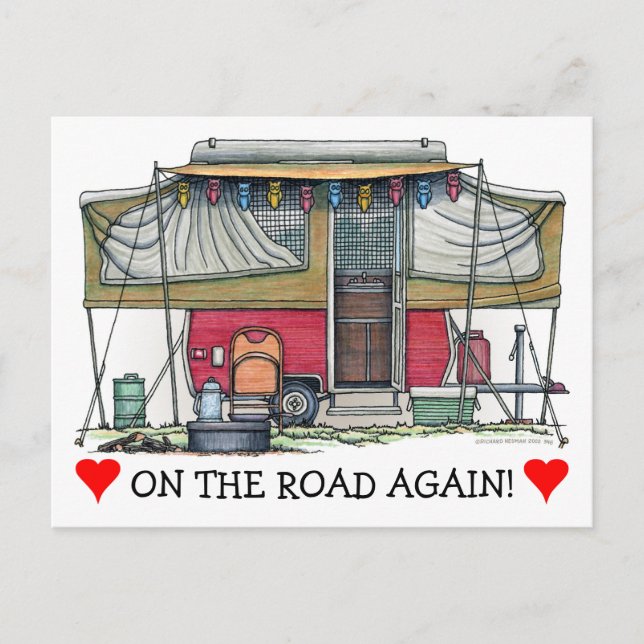 Carte Postale RV Cute Popup Camper Travel Trailer (Devant)