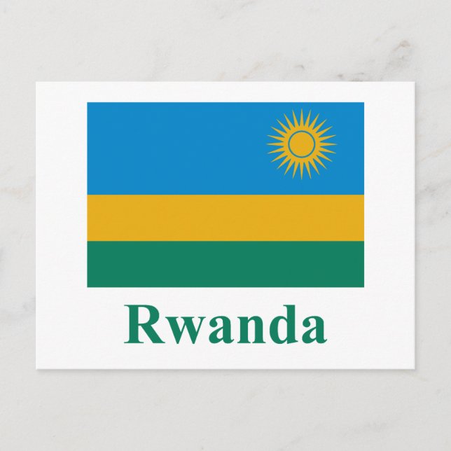 Carte Postale Rwanda Drapeau avec nom (Devant)