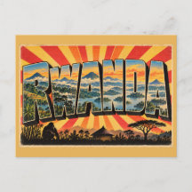 Rwanda Volcans Collines Forêt Pluviale Lac Vintage