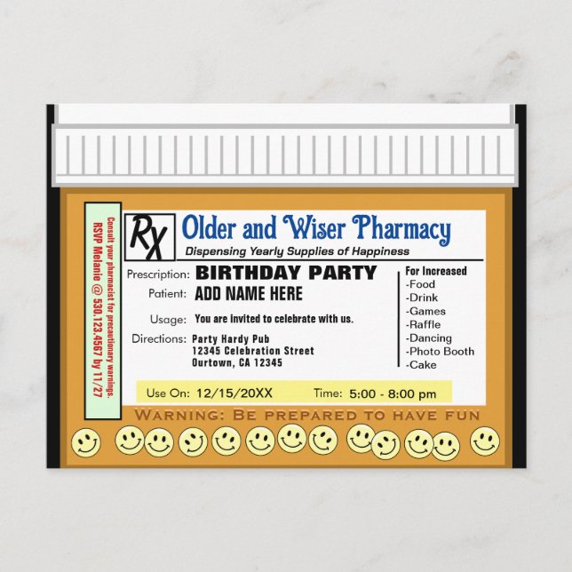 Carte Postale RX d'anniversaire pour le plaisir (Devant)