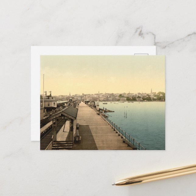 Carte Postale Ryde de la jetée, île de Wight, Angleterre (Devant/Arrière en situation)