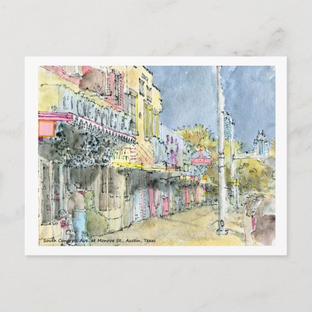 Carte Postale S. Congrès Ave. à Monroe St., Austin, Texas (Devant)