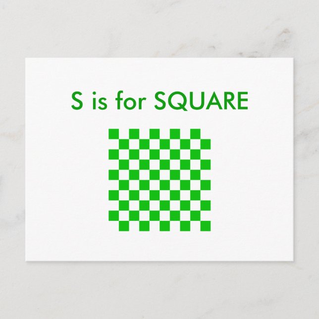 Carte Postale "S" est pour Carré Alphabet Flashcard (Devant)