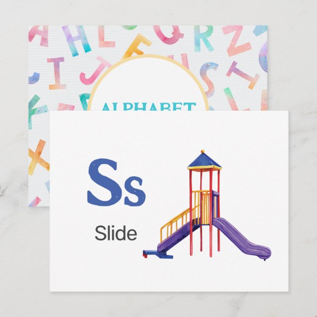 Carte Postale S est pour Slide - Alphabet Flash Card (Devant / Derrière)