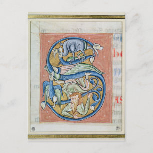 Carte Postale 'S' initial historique représentant un acrobat