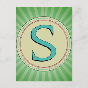 CARTE POSTALE S MONOGRAM LETTER