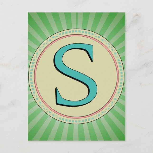CARTE POSTALE S MONOGRAM LETTER (Devant)