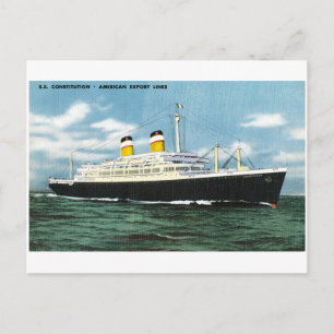 Carte Postale S.S. Constitution Express américains Vintage