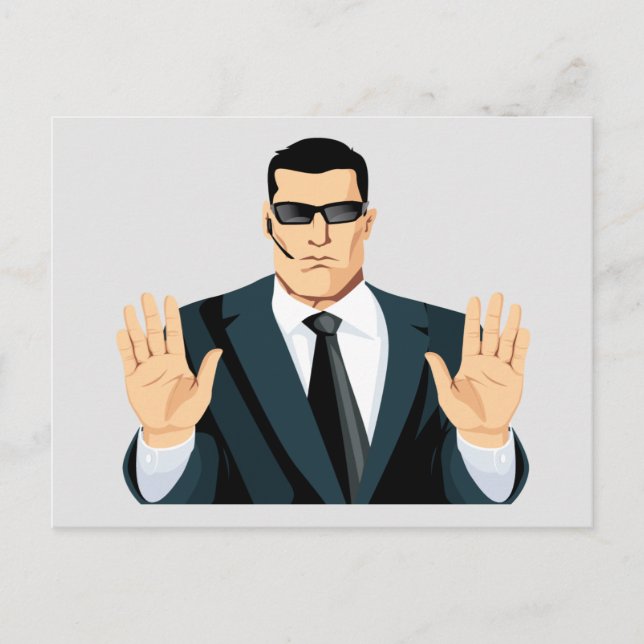CARTE POSTALE SA7 SECRET AGENT BODYGUARD COMICS CARTOON DARK MOB (Devant)