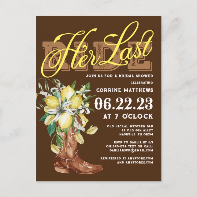 Carte Postale Sa Dernière balade de pouponnière Bottes Fête des  (Devant)