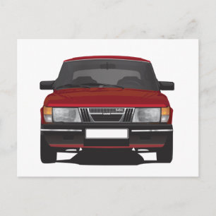 Carte Postale Saab 900 turbo (rouge)