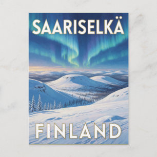 Carte Postale Saariselkä Finlande Laponie Aurores boréales Voyag