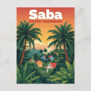 Carte Postale Saba Voyage Caraïbes néerlandaises