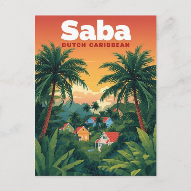 Carte Postale Saba Voyage Caraïbes néerlandaises (Devant)