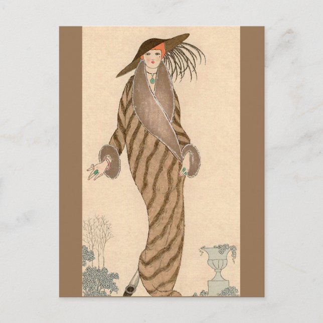 Carte Postale Sable Coat George Barbier (Devant)