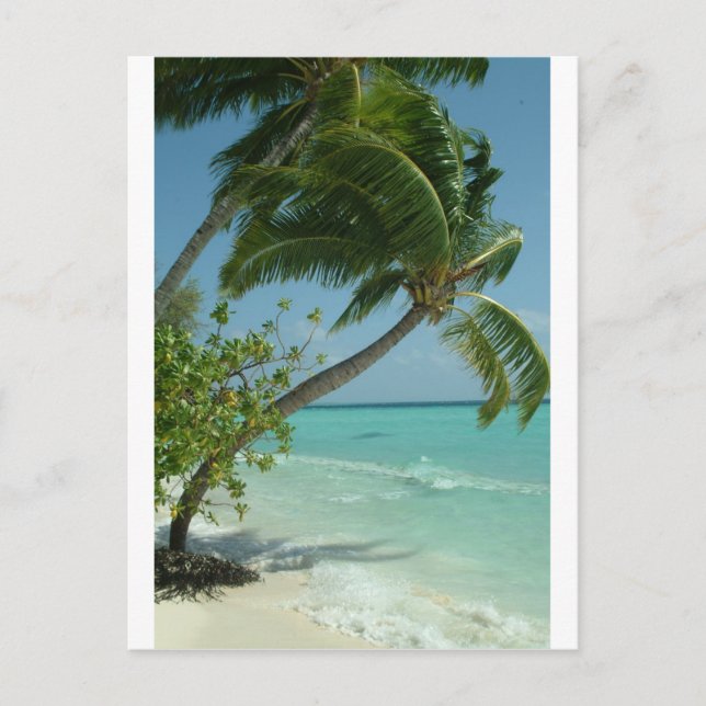 Carte Postale Sable de plage tropical soleil eau océan vagues su (Devant)