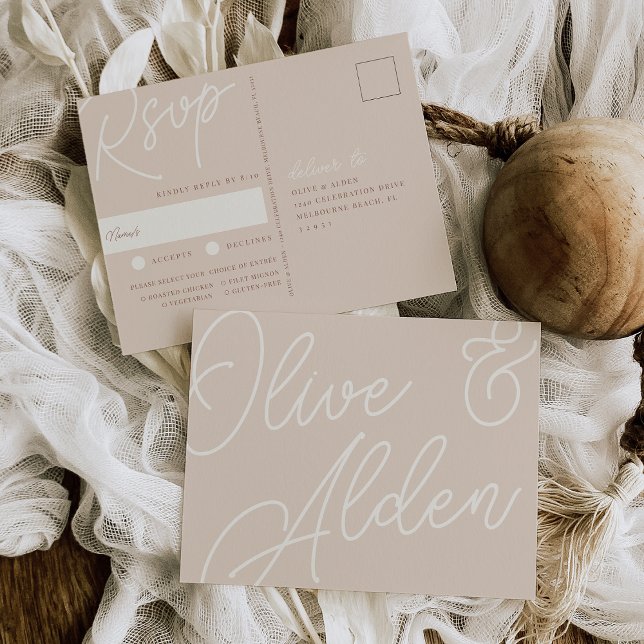 Carte Postale Sable | Script Watermark Meice Choice RSVP (Créateur téléchargé)