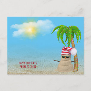 Carte Postale Sable tropical avec palmier