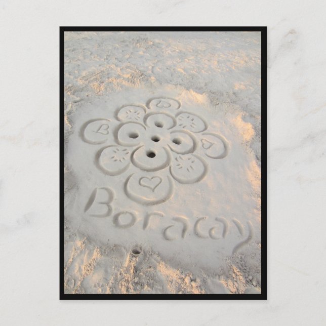 Carte Postale sables de boracay fleur (Devant)
