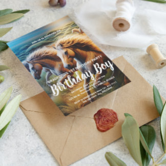 Carte Postale Sabots Tonnants : Un troupeau de chevaux en mouvem