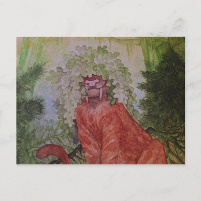 Carte Postale Sabretooth Tiger with Oak Leaf Crown (Devant)