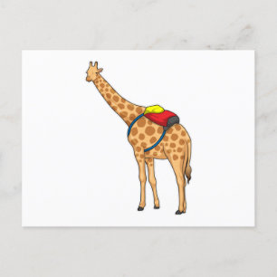 Carte Postale Sac à dos girafe
