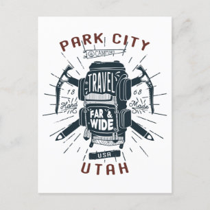 Carte Postale Sac à dos Park City Utah Gear Retro Travel