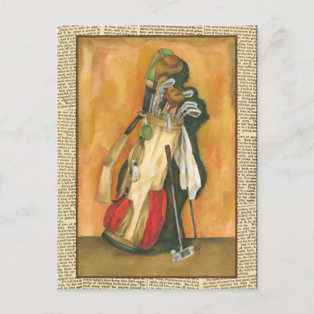 Carte Postale Sac de golf avec gant par Jennifer Goldberger (Devant)