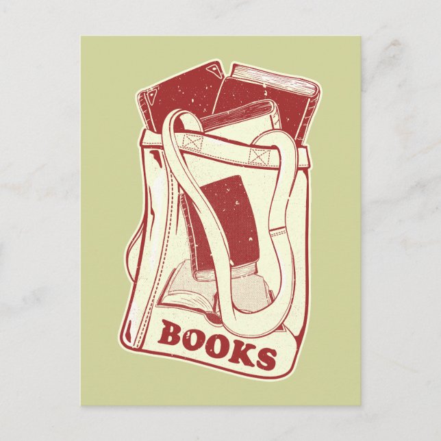 Carte Postale Sac de livres que j'aime lire (Devant)