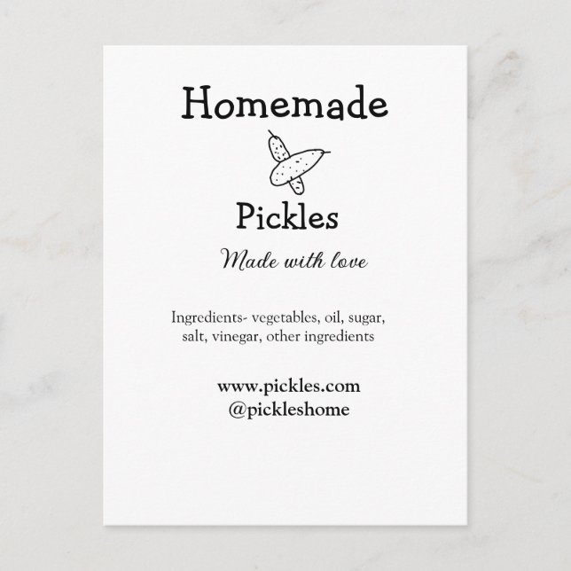 Carte Postale Sachets maison faits avec amour ajouter texte site (Devant)
