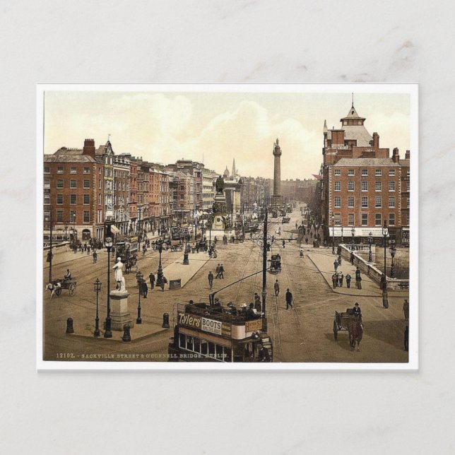 Carte Postale Sackville Street et O'Connell Bridge. Dublin. Co. (Devant)