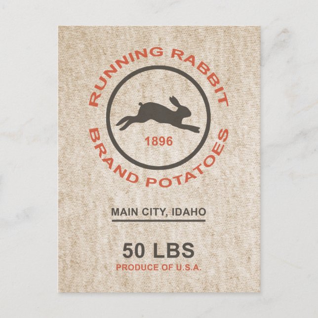 Carte Postale Sacoche vintage de pomme de terre (Devant)