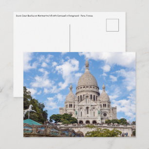 Carte Postale Sacre Coeur sur la colline de Montmartre - Paris,