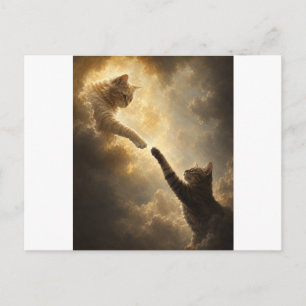 Carte postale sacrée de presque-contact entre chat