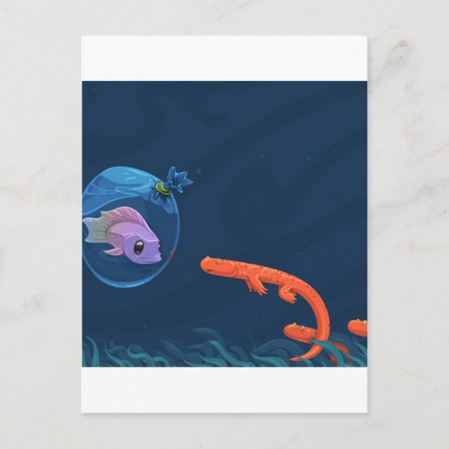 Carte Postale Sacs de poisson Cool Abstraits (Devant)