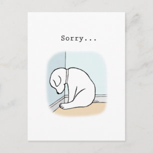 Carte Postale Sad Puppy Je suis désolé de m'excuser