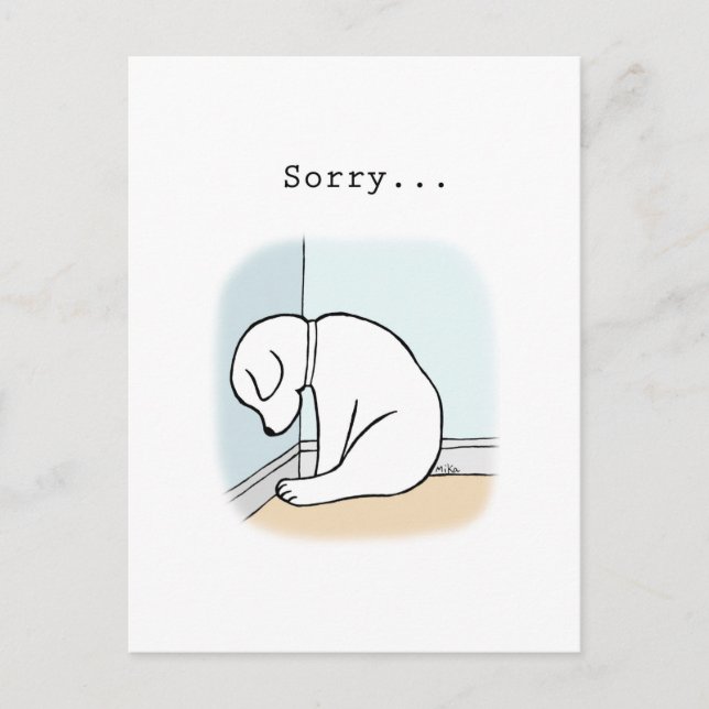 Carte Postale Sad Puppy Je suis désolé de m'excuser (Devant)