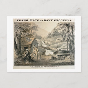 Carte Postale 'Saddle Mending', affiche pour 'Davy Crockett'