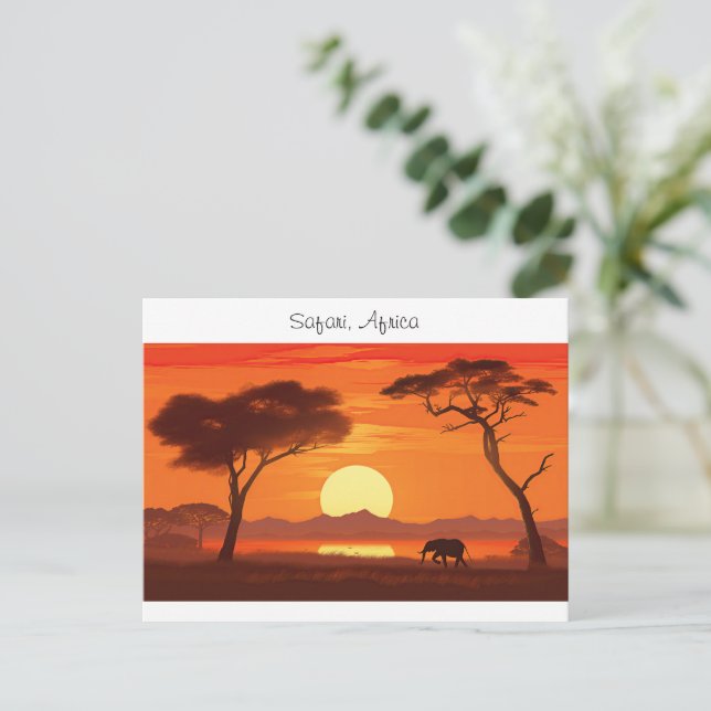 Carte Postale Safari africain vintage (Debout devant)