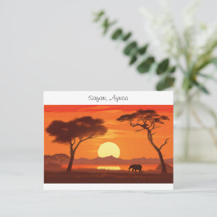 Carte Postale Safari africain vintage