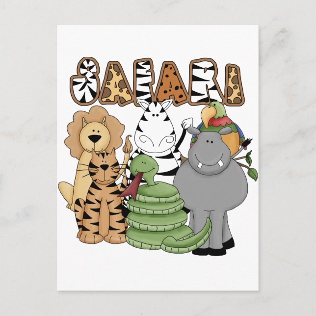 Carte Postale Safari animal (Devant)