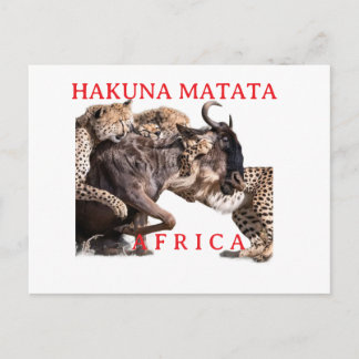 Carte postale safari Hakuna Matata | Animaux sauva