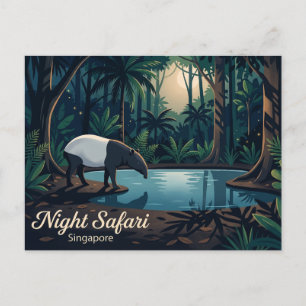 Carte Postale Safari nocturne, Mandai Singapour