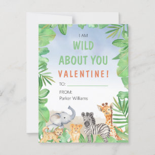 Carte Postale Safari Thème I Am Wild About You Valentine's Day