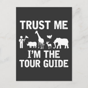 Carte Postale Safari Tour Guide Zoo Animaux Vacances Sauvage